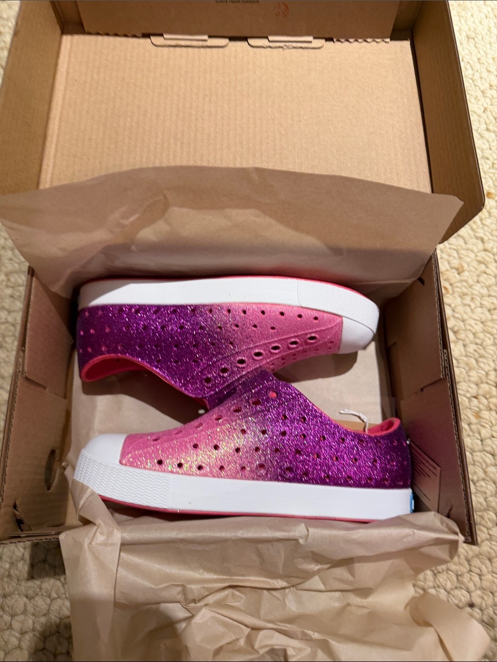 NWT Native Jefferson Bling pink/purple ombre, size 12